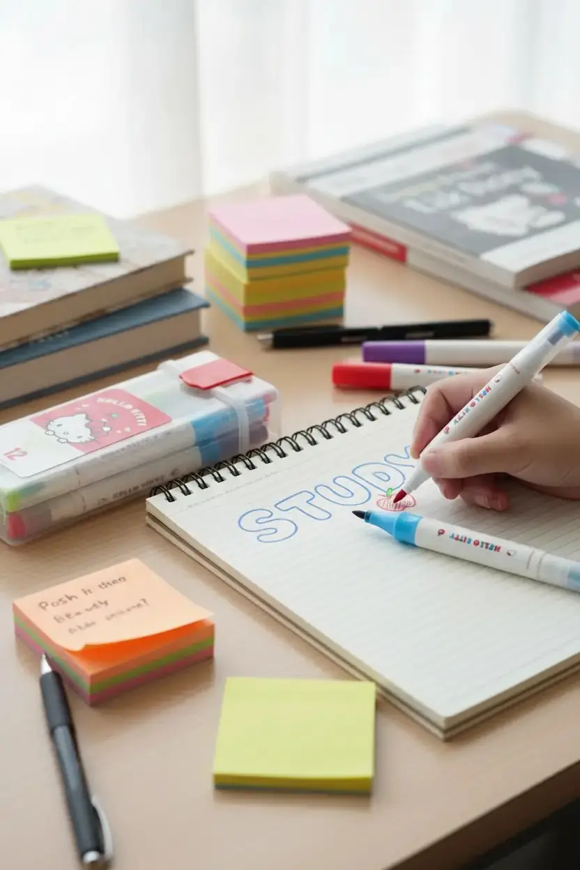 Sanrio Lisanslı Hello Kitty Çift Uçlu Marker Seti – 12 Renkli Çizim Kalemi 15,5 Cm