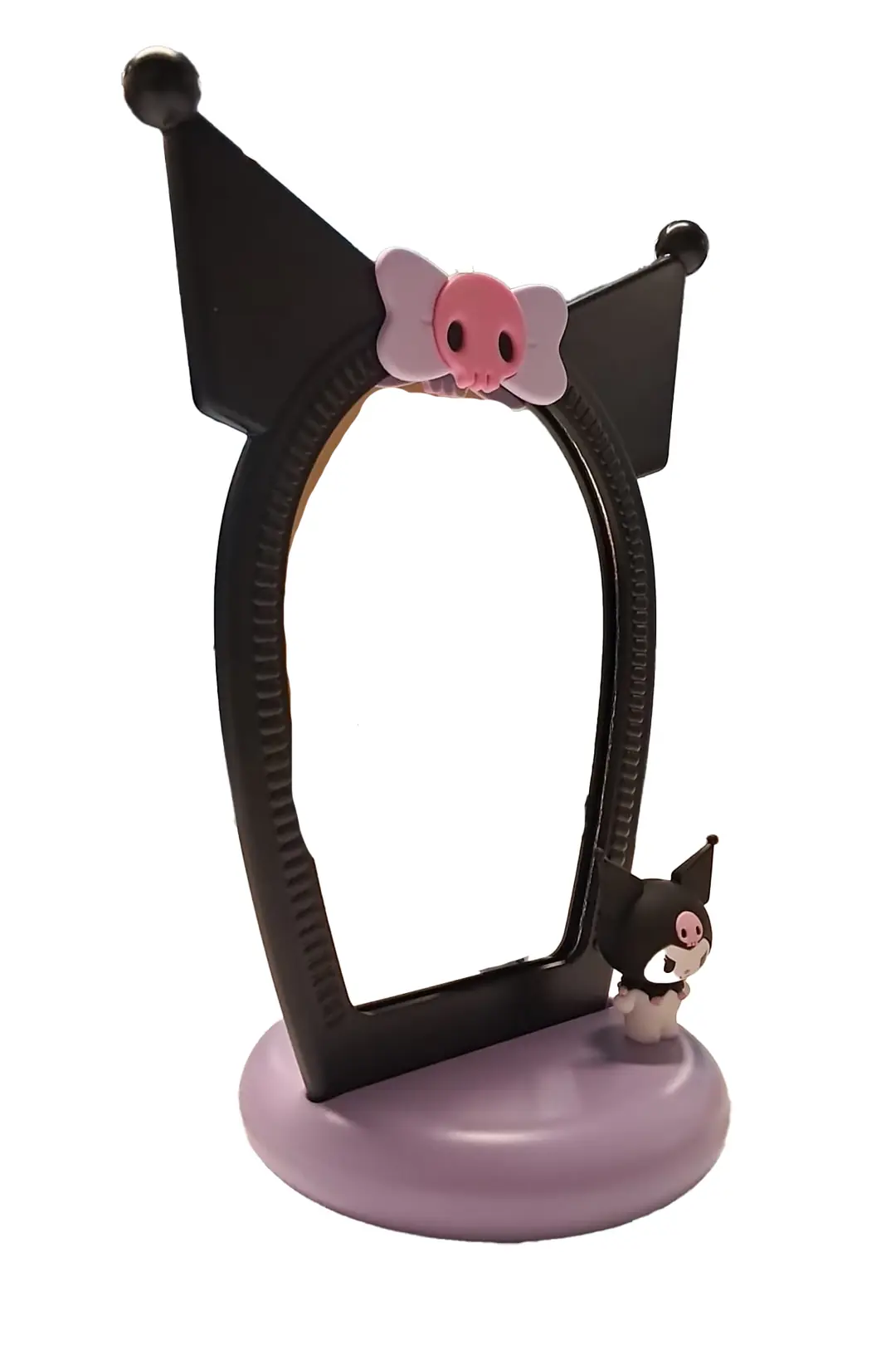 Sanrio Lisanslı Kuromi 3D Figürlü Masaüstü Makyaj Aynası – Dekoratif Tasarım