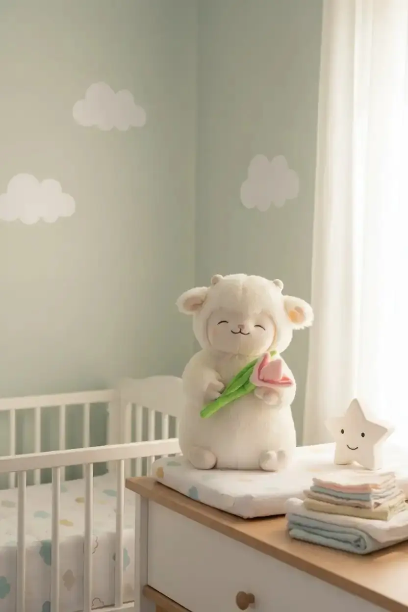 Miniso Lisanslı Kuzu Baa Serisi Beyaz Peluş Oyuncak – Laleli Yumuşak Dokulu Dekoratif Kuzu 27 Cm