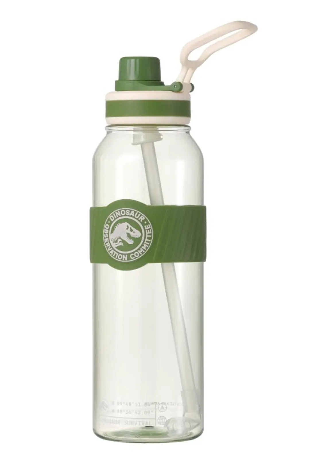 Jurassic World Lisanslı Ergonomik Saplı ve Pipetli Plastik Matara 1000 ml (Yeşil)