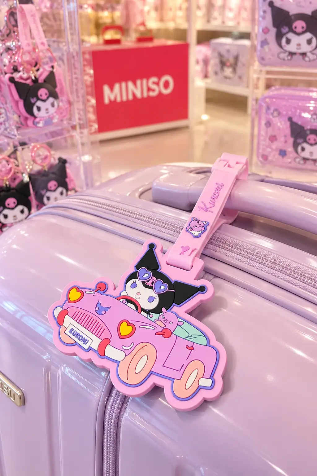 Sanrio Lisanslı Kuromi Bagaj Etiketi – Pvc Valiz & Çanta Tanımlayıcı