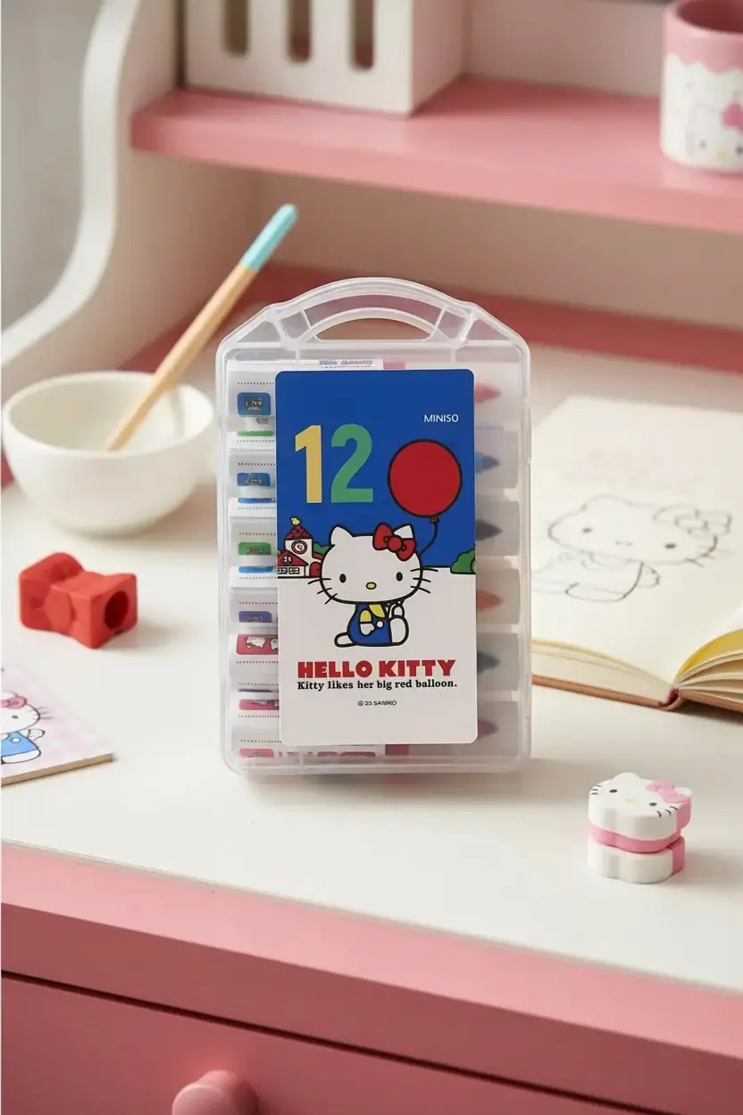 Sanrio Lisanslı Hello Kitty Okul Serisi Sulu Boya Seti 12 Renk