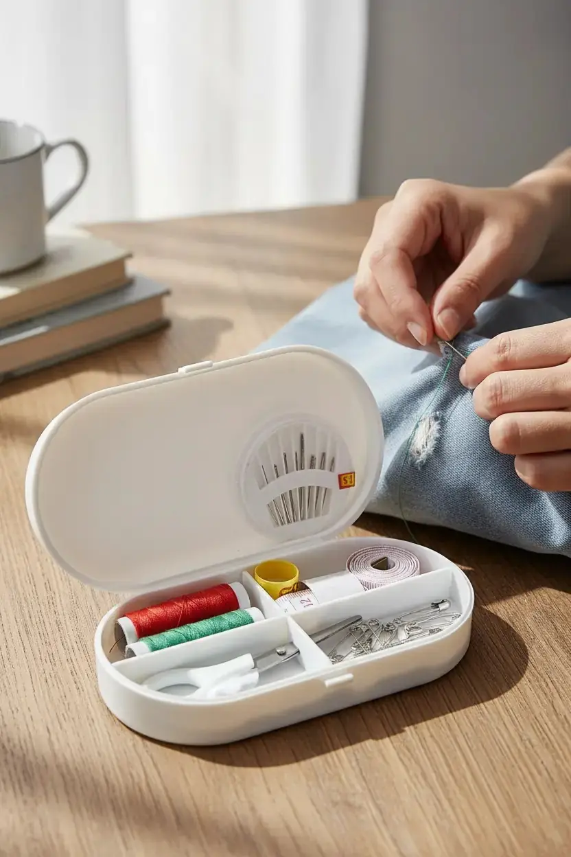 Miniso Lisanslı Kutulu Dikiş Seti Beyaz 15  Cm – Pratik Seyahat ve Ev Tipi Tamir Kiti