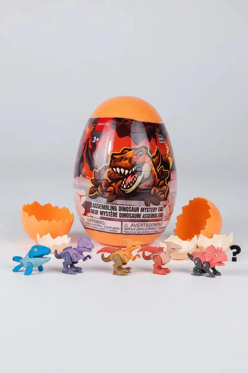 Miniso Lisanslı Dinozor Sürpriz Yumurta Oyuncak – Blind Box Birleştirilebilir Figür