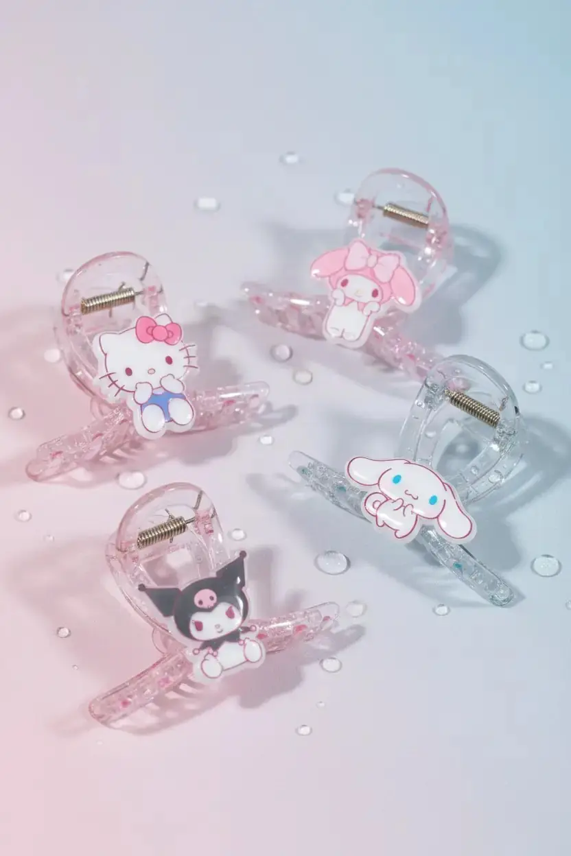 Sanrio Lisanslı Hello Kitty ve Arkadaşları Tatlı Serisi Mandal Toka – Figürlü Saç Aksesuarı