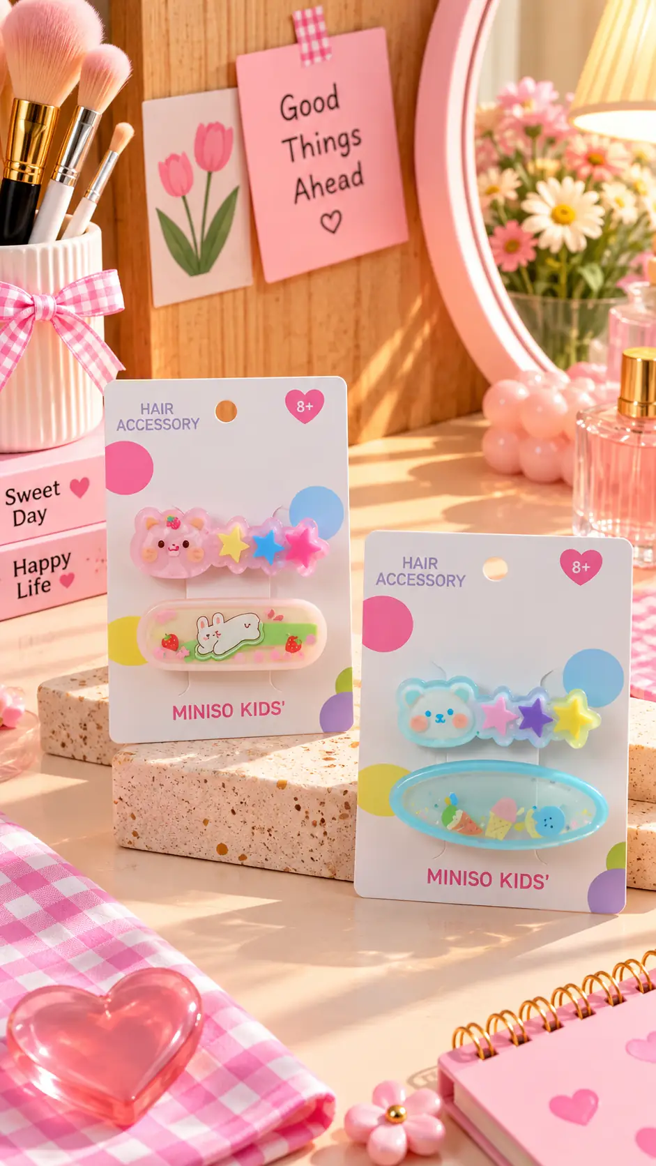 Miniso Lisanslı Kids Eğlenceli Ayı Serisi Saç Tokası Seti – 2 Adet