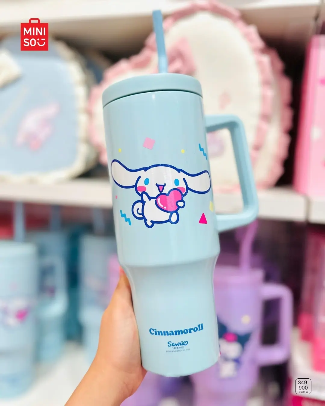 Sanrio Lisanslı Cinnamoroll Termos 1200 Ml – Pipetli Çift Cidarlı Kulplu