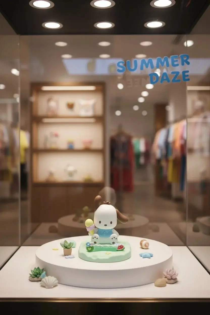 Sanrio Lisanslı Yaz Serisi Pochacco Plaj Temalı Masa Üstü Telefon Tutucu ve Tablet Standı