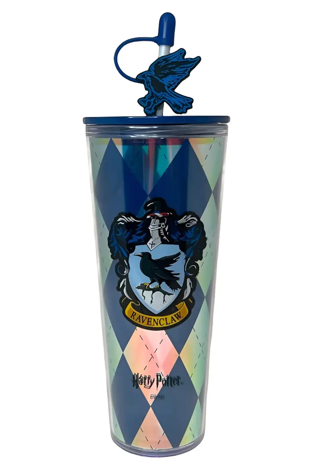 Harry Potter Lisanslı Ravenclaw Çift Cidarlı Pipetli Plastik Şişe – Sızdırmaz Kapaklı Matara 285 gr