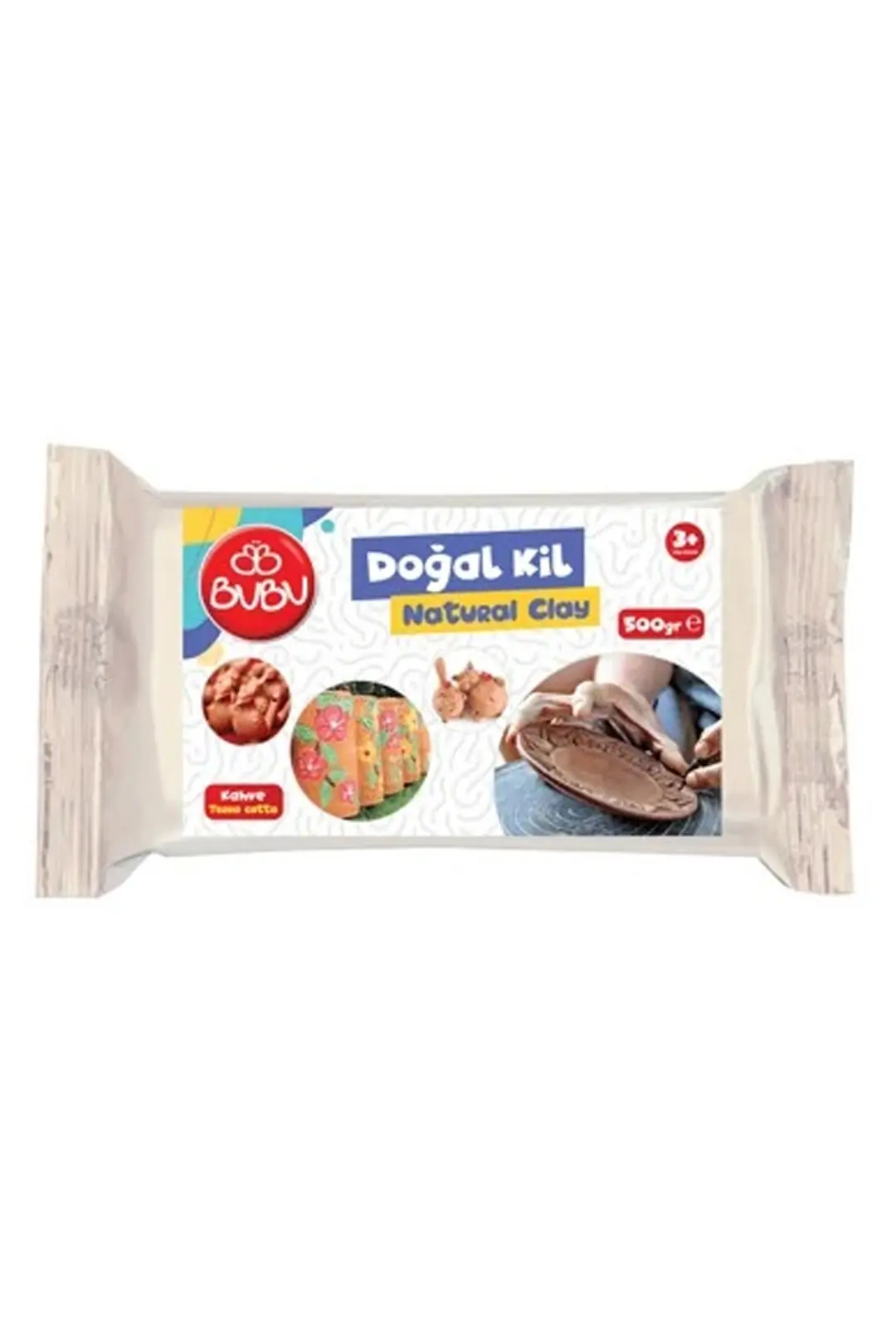 Bu-Bu Doğal Kil Kahverengi 500 gr – Modelleme ve Şekillendirme Kili