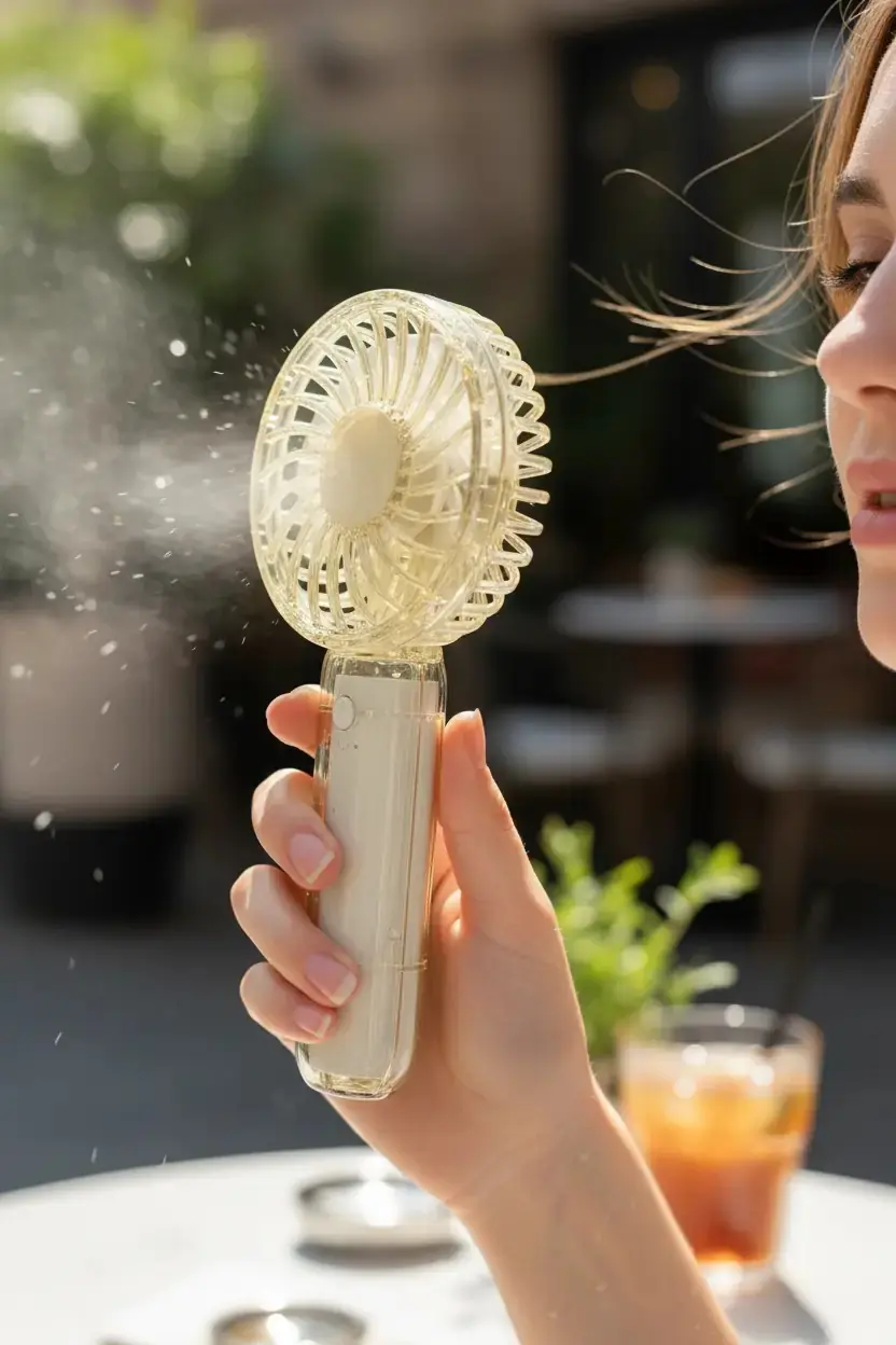 Miniso Lisanslı El Tipi Mini Fan Beyaz – Şarj Edilebilir Taşınabilir El Fanı 13,75 Cm