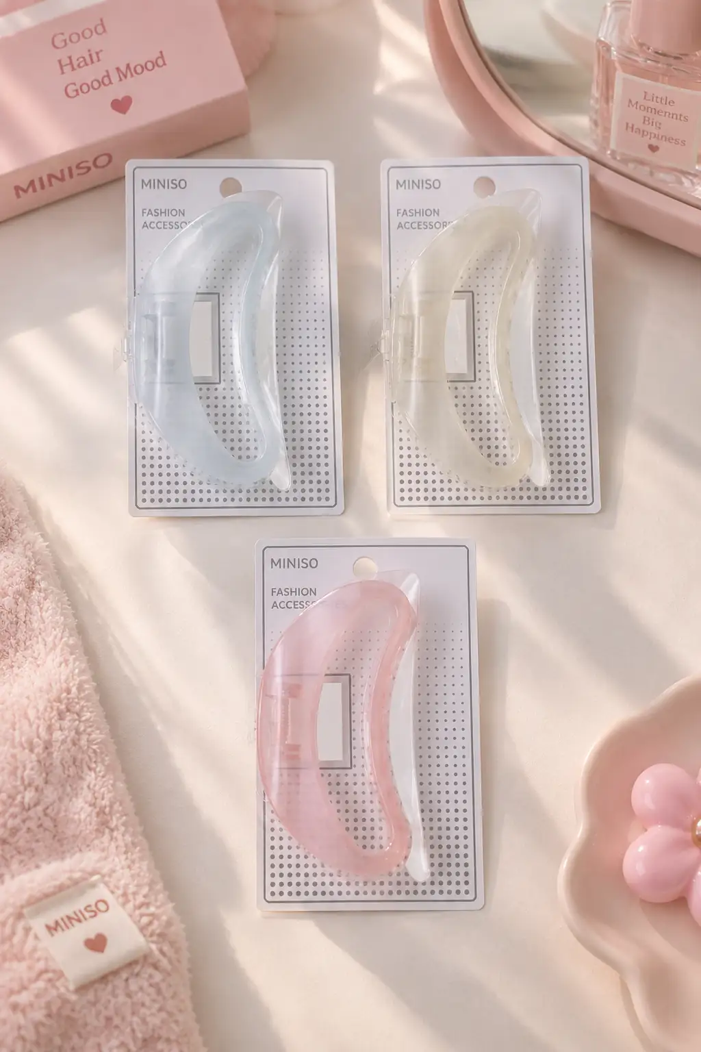 Miniso Lisanslı Basic Jöle Yarım Daire Saç Tokası – Karışık Renk 13 Cm