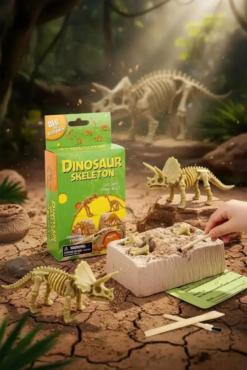 Miniso Lisanslı Dinozor İskeleti Kazı Seti Blind Box – Sürpriz Figürlü Arkeoloji Oyunu
