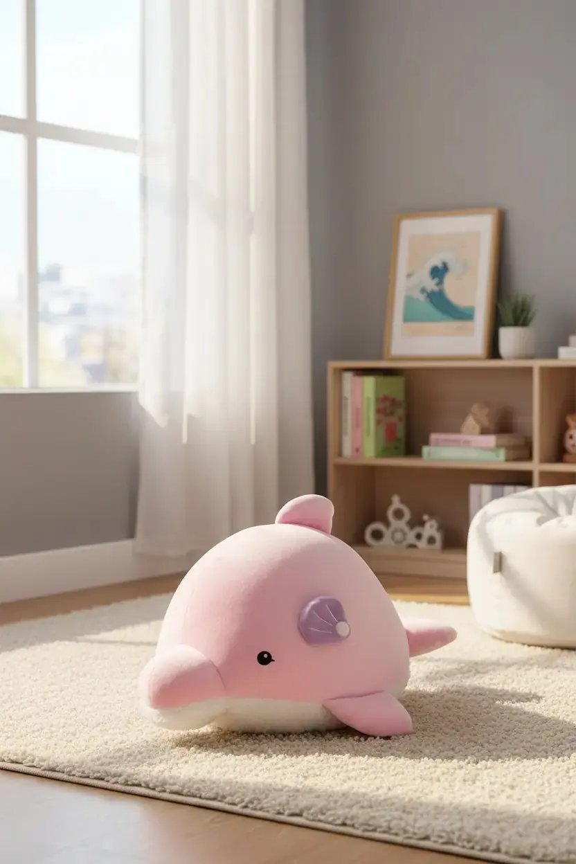 Miniso Lisanslı Okyanus Serisi 4.0 Yumuşak Yunus Balığı Peluş Oyuncak 25 Cm