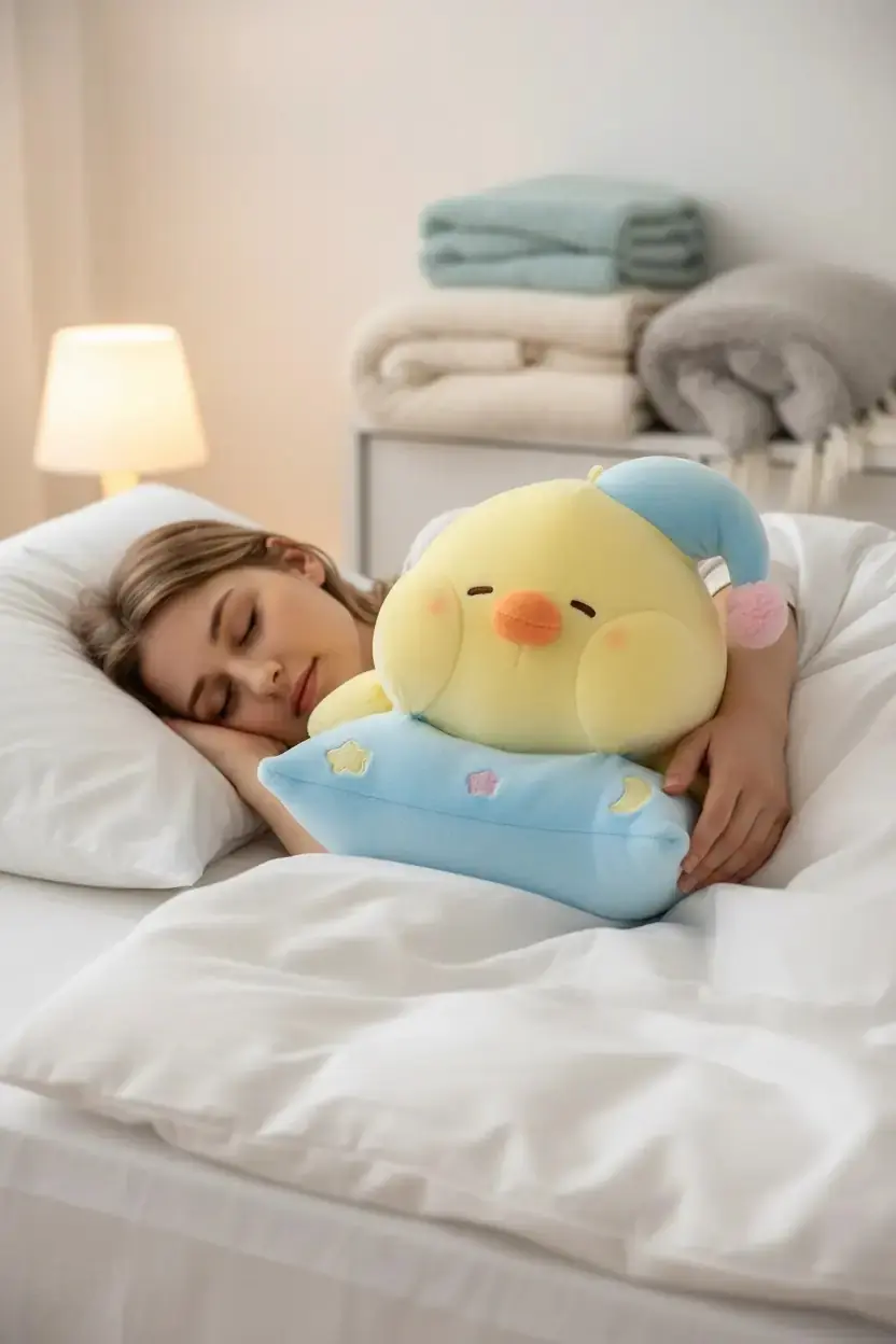 Miniso Lisanslı BIBI Civciv Peluş Oyuncak ve Yastık 25 Cm – Yumuşacık Uyku Arkadaşı