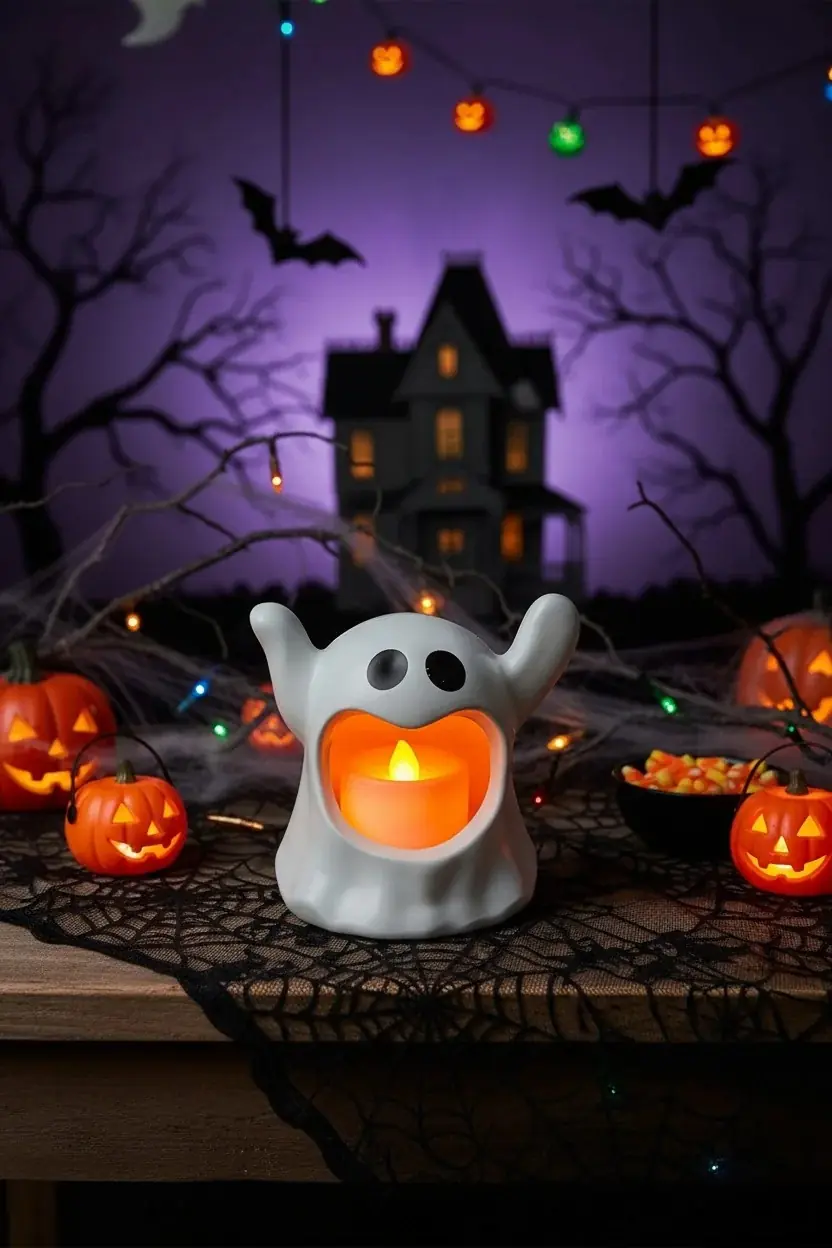 Halloween Çığlık Atan Hayalet Masa Süsü Işıklı – Cadılar Bayramı Temalı Dekoratif Figür Aydınlatma