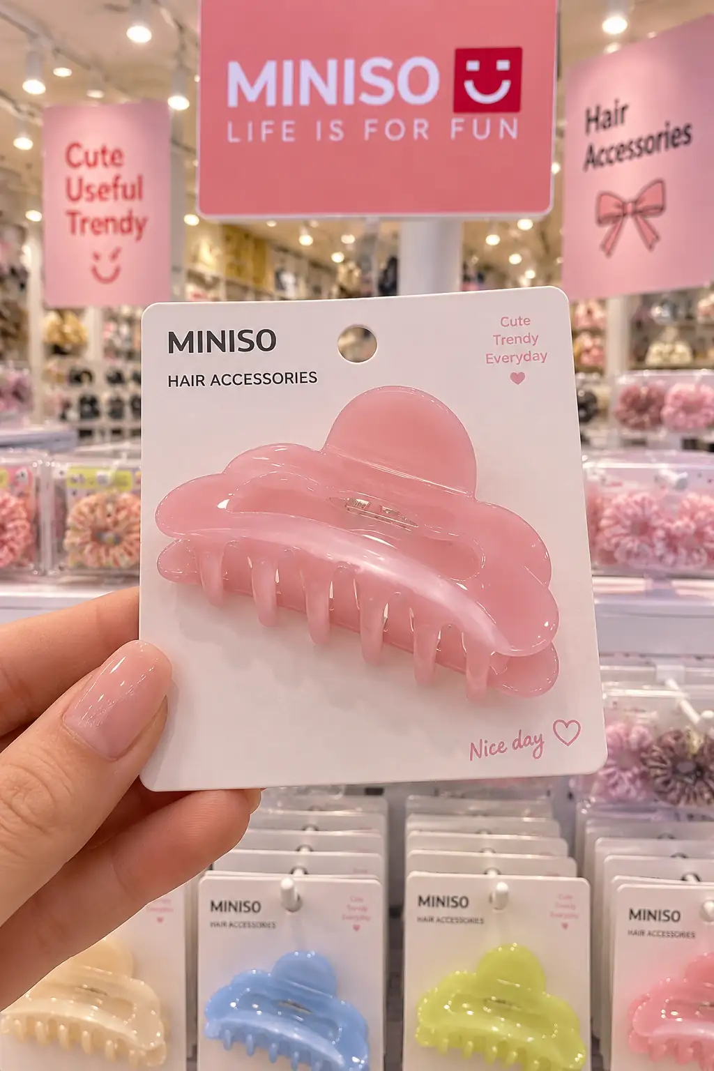 Miniso Lisanslı Renkli Selüloz Asetat Saç Klipsi