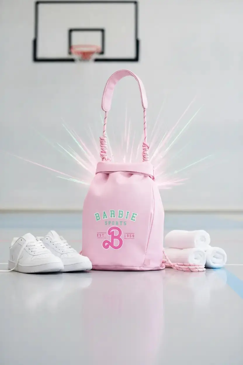 Barbie Lisanslı Pembe DIY Matara Çantası – Hafif Taşınabilir 26 Cm