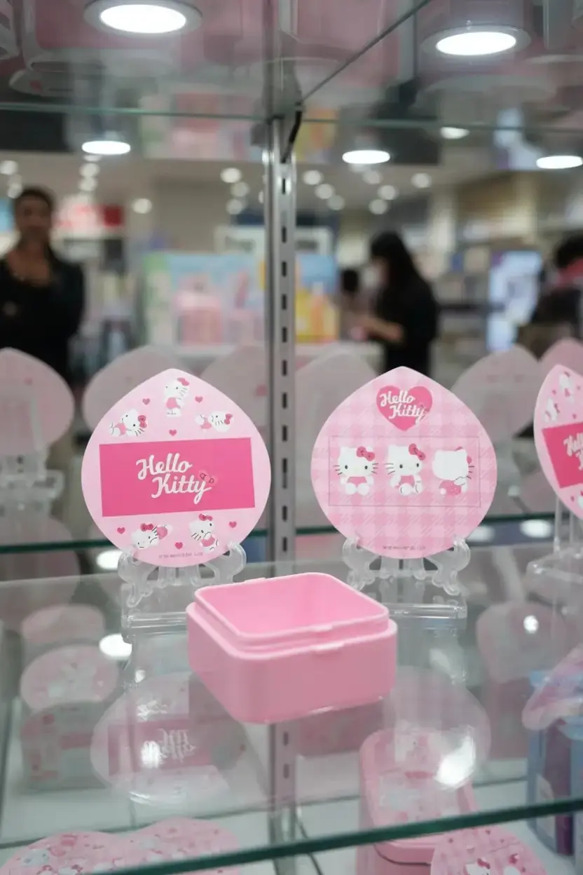 Sanrio Lisanslı Hello Kitty Pembe Serisi Pudra Pufları 2'li – Hijyenik Kutulu Makyaj Süngeri Seti