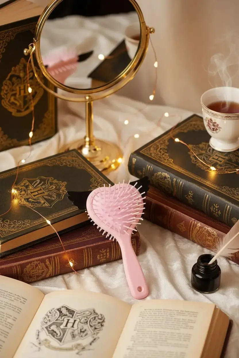Harry Potter Lisanslı Hedwig Figürlü Saç Fırçası – Ergonomik ve Saç Kırılma Karşıtı Tarama Fırçası