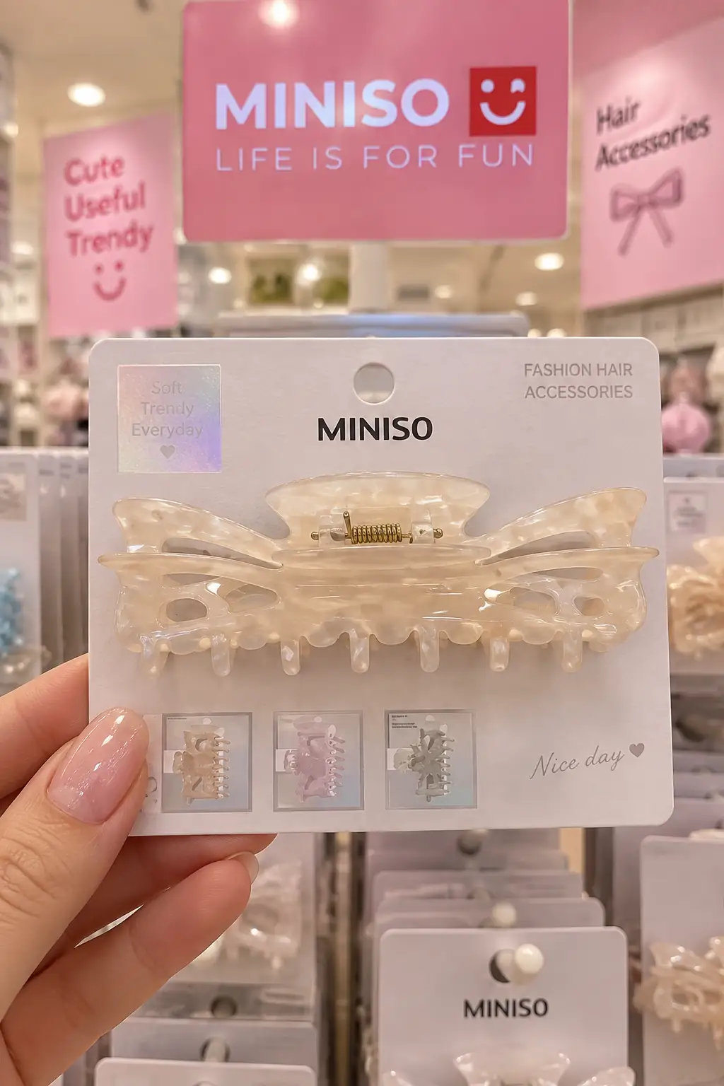 Miniso Lisanslı Sedefli Büyük Saç Klipsi Güçlü Kavrama Şık Tasarım 9 Cm