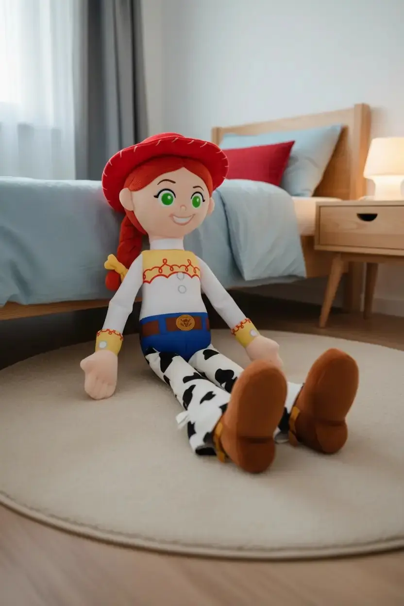 Disney Pixar Lisanslı Jessie Koleksiyonu 50 İnç Peluş Oyuncak – İnek Desenli Pantolonlu Model