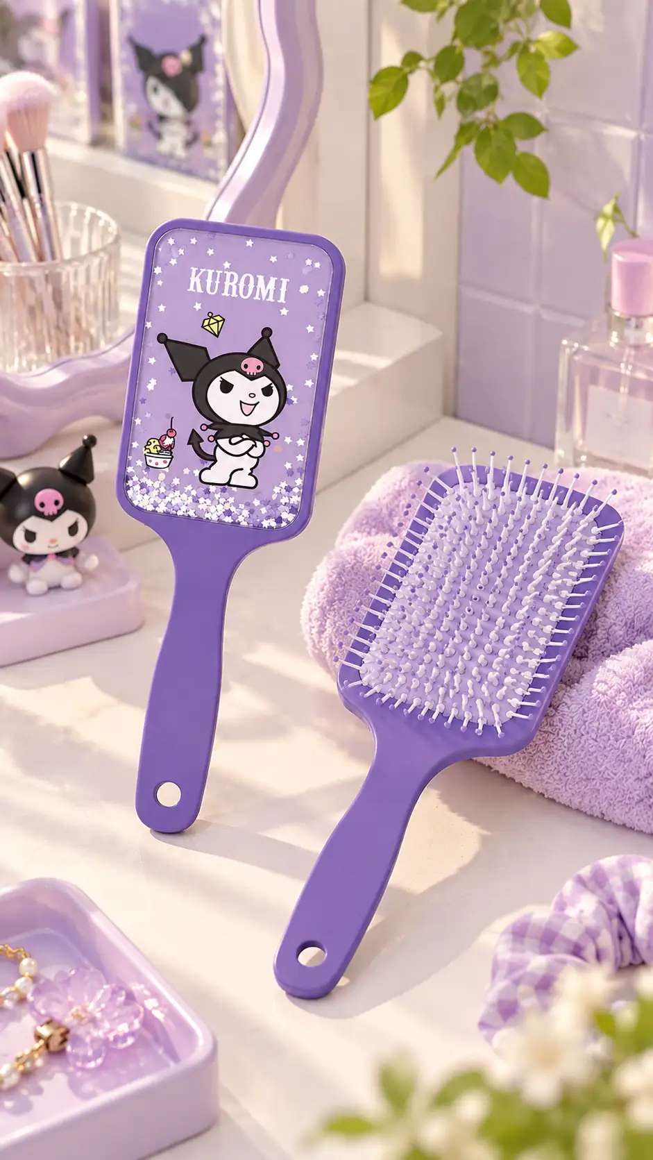 Kuromi Simli Kare Paddle Saç Fırçası