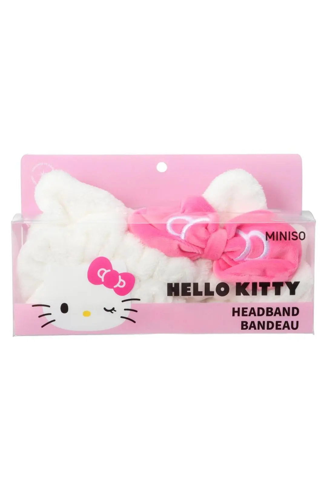 Sanrio Hello Kitty Lisanslı Kabartmalı Peluş Saç Bandı – Pembe – Yumuşak