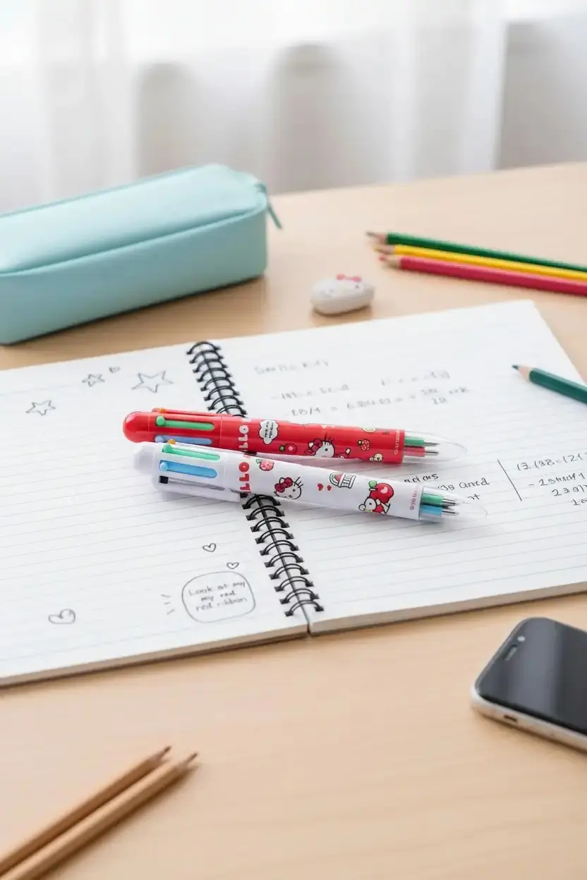 Sanrio Lisanslı Hello Kitty Çift Uçlu Marker Seti – 12 Renkli Çizim Kalemi 15,5 Cm