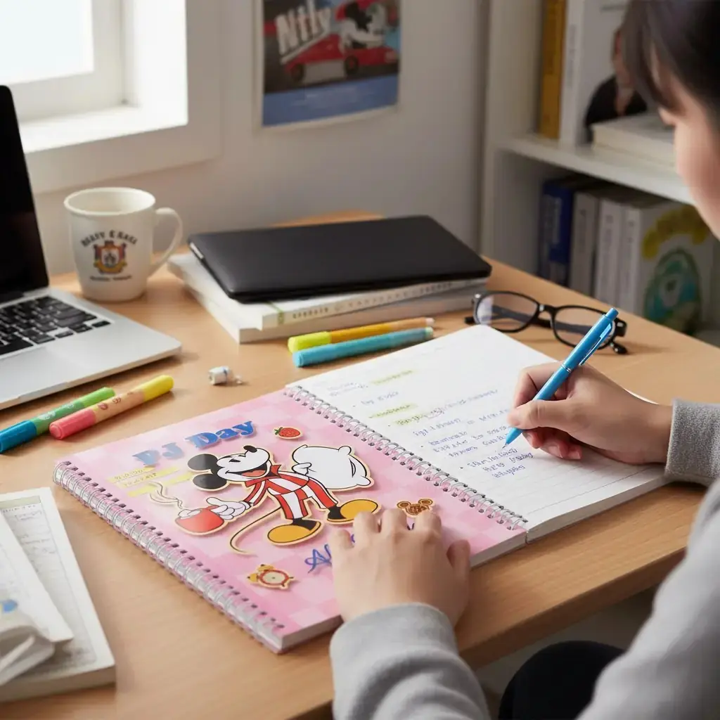 Disney Lisanslı Mickey Mouse Yemek Serisi B5 Boyutunda Dayanıklı PP Kapaklı Spiral Telli Not Defteri
