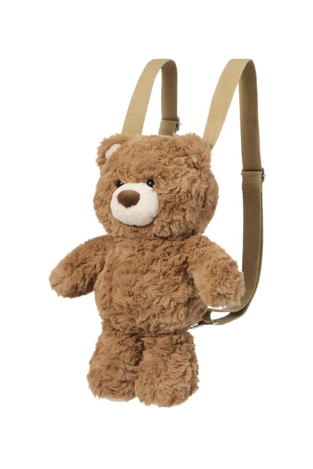 Miniso Lisanslı Hediye Ayı Peluş Sırt Çantası Kahverengi Ayarlanabilir Askılı Çocuk Çantası