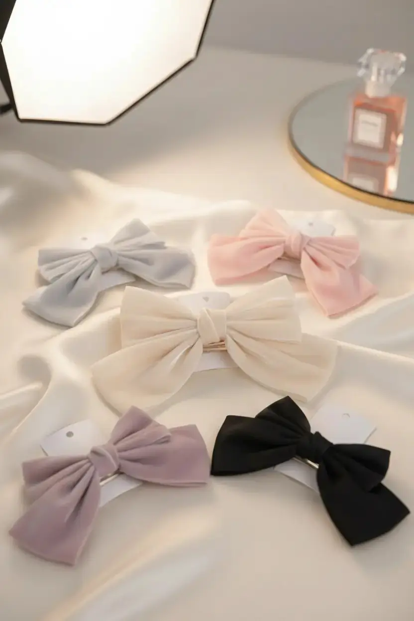 Miniso Lisanslı Kore Tarzı Parlak Fiyonk Saç Tokası – Şık Minimal Saç Aksesuarı