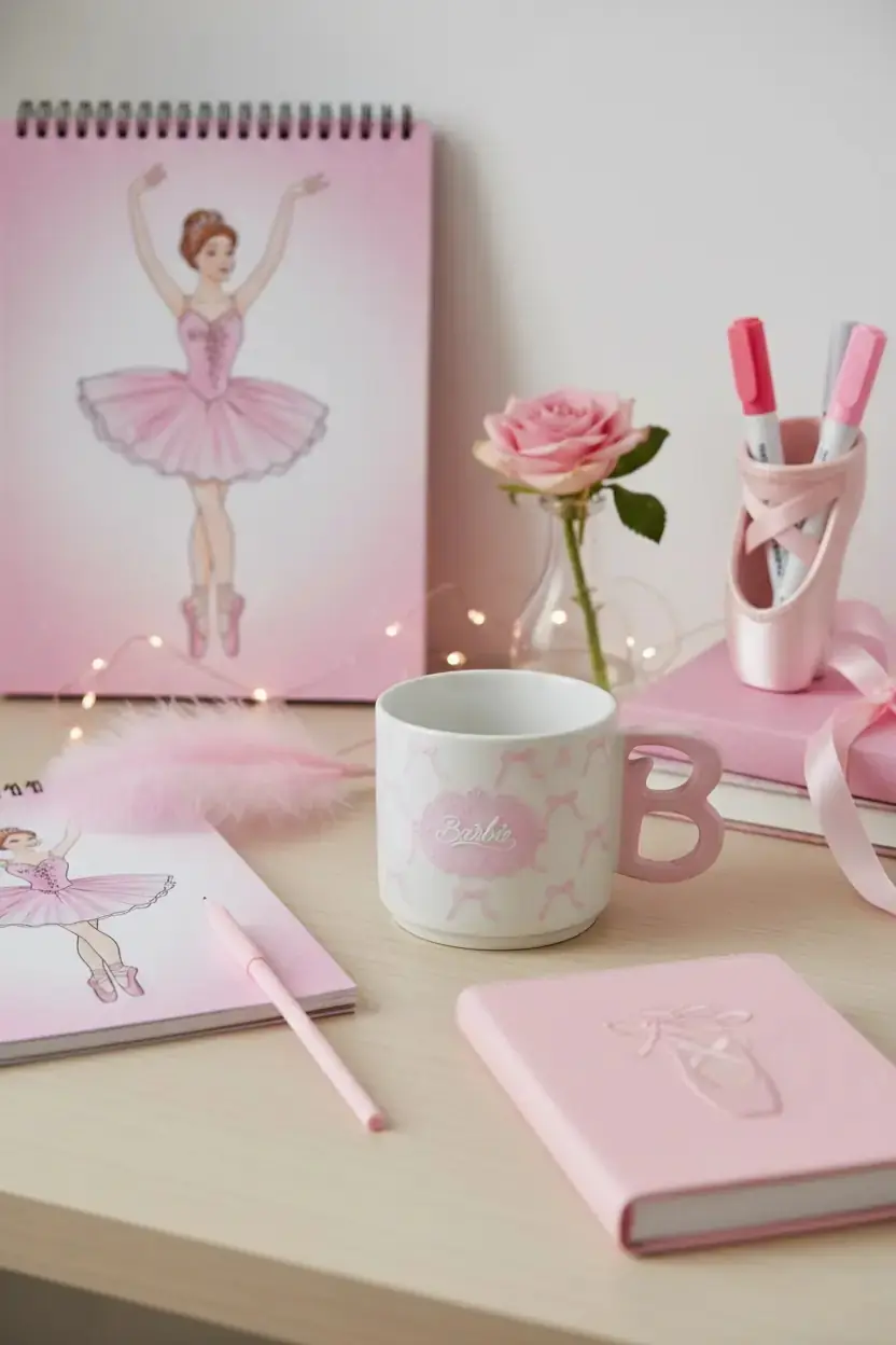 Barbie Lisanslı Ballet Barbie Seramik Kupa 400 mL – Düzensiz Saplı Zarif Tasarım