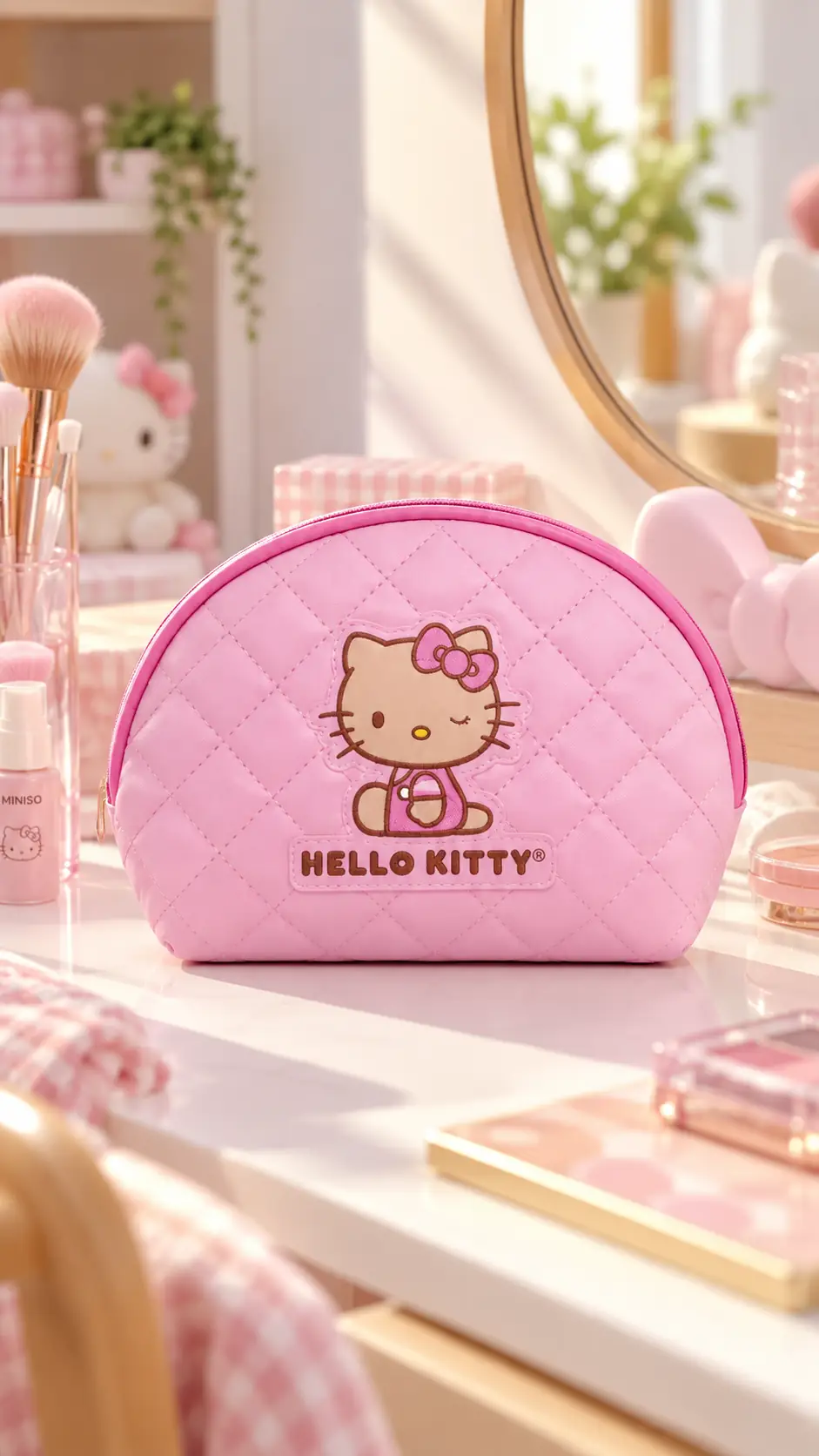 Hello Kitty Lisanslı Leopar Desenli Kozmetik Çantası 21 x 7 x 15 cm – Deniz Kabuğu Formlu