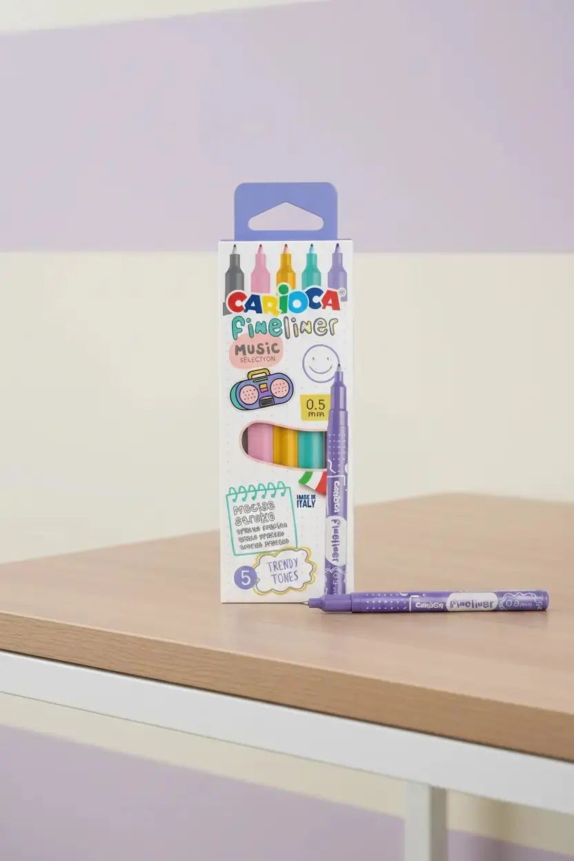 Carioca Fineliner Music İnce Uçlu Keçeli Kalem 5'li – Yazı ve Çizim Seti