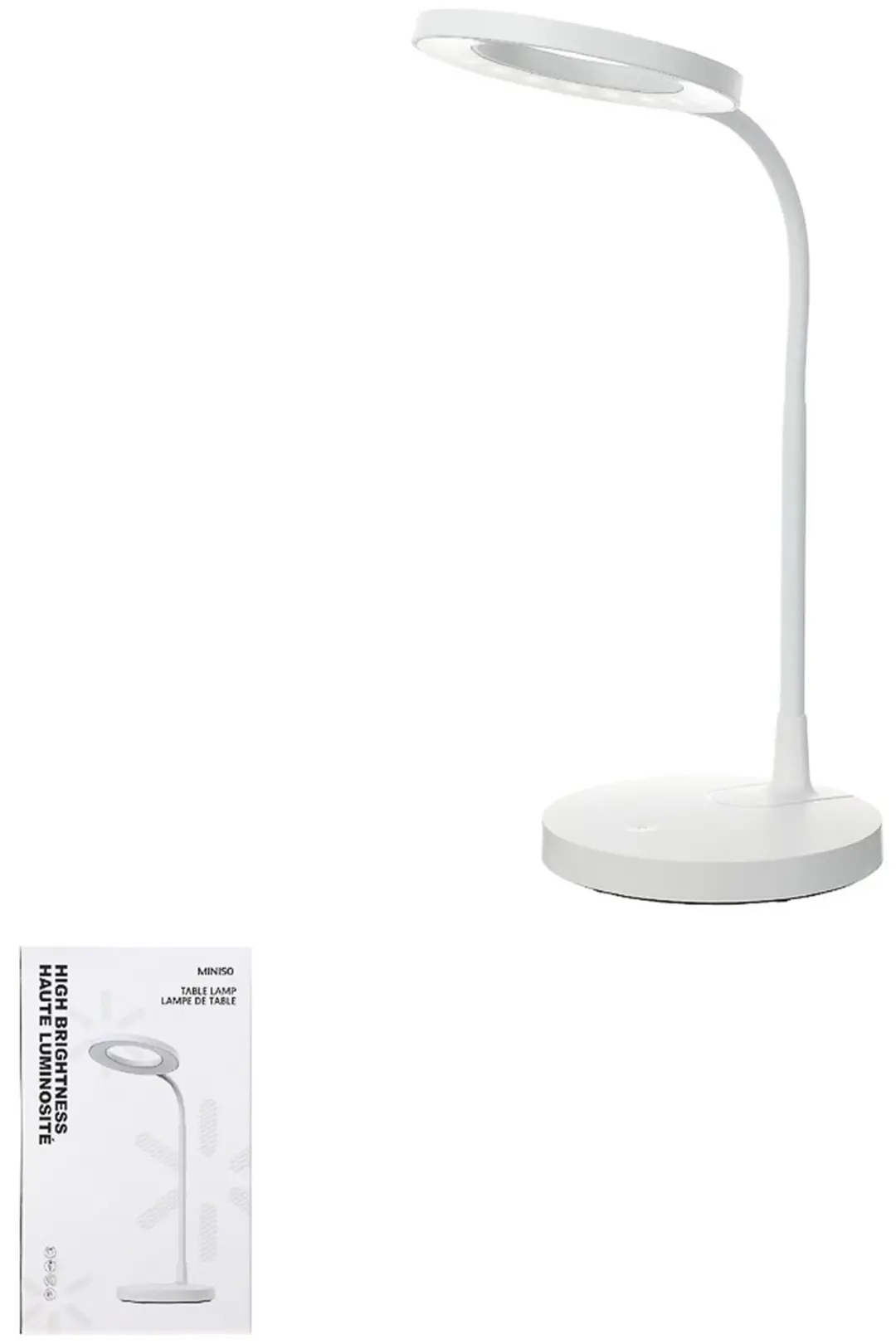 Miniso Lisanslı Yuvarlak Başlıklı Masa Lambası – 3 Kademeli Şarjlı Çalışma Lambası 43 Cm