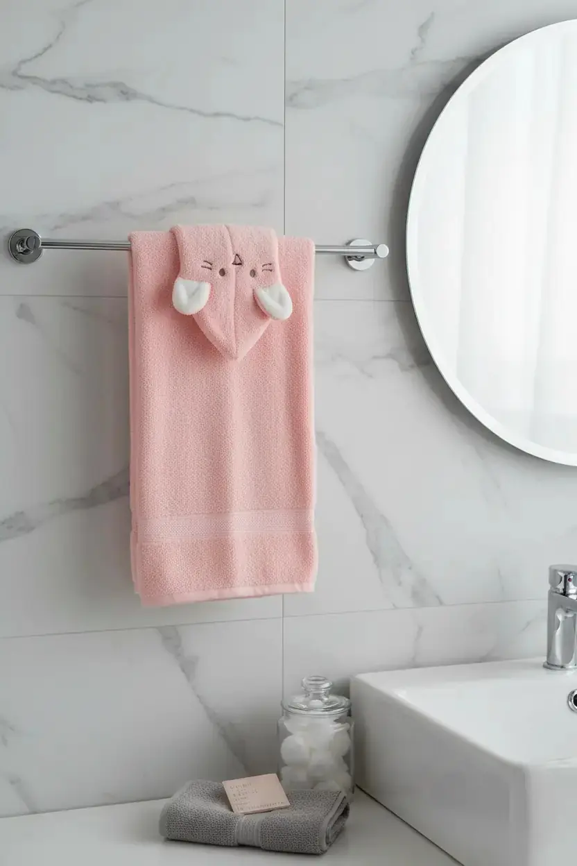 Miniso Lisanslı Hayvan Serisi Kalın Saç Havlusu Yüksek Emicili Yumuşak Dokulu