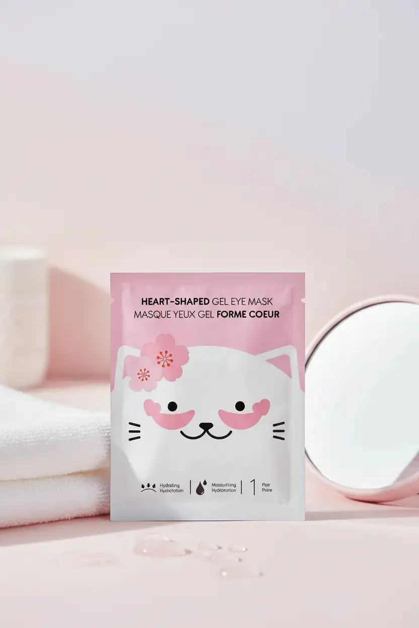 Miniso Lisanslı Kalp Şekilli Jel Göz Maskesi – Nemlendirici Tek Kullanımlık 1 Çift
