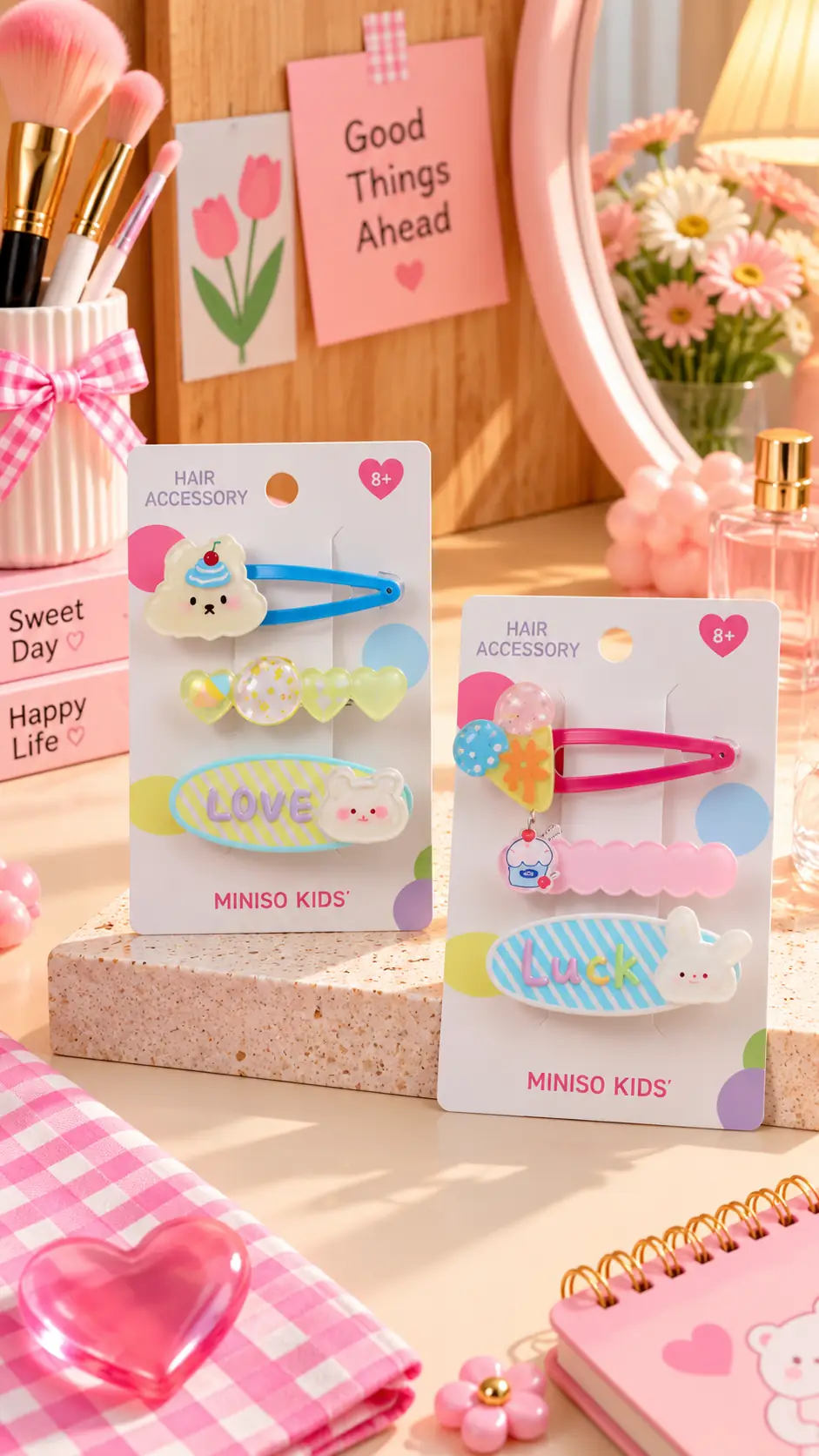 Miniso Lisanslı Kids Eğlenceli Ayı Serisi Saç Tokası Seti – 3 Adet