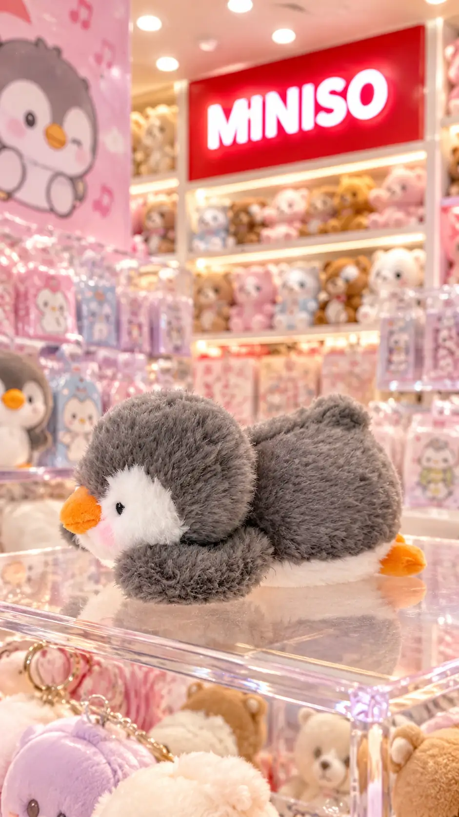 Miniso Lisanslı Gift Bear Penguen Avuç İçi Peluş Oyuncak – Yumuşak Koleksiyonluk