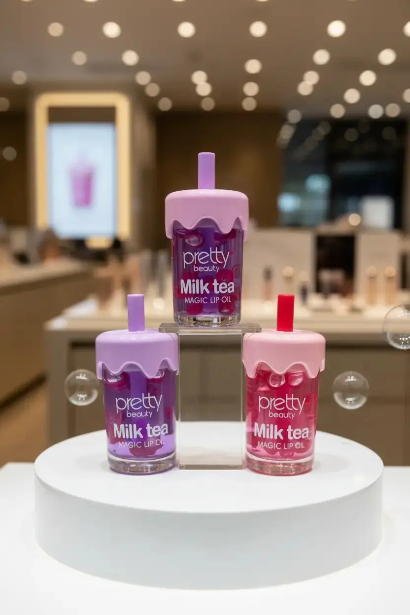 Pretty Magic Lip Oil (Milk Tea) – Nemlendirici & Doğal Parlatıcı Dudak Yağı