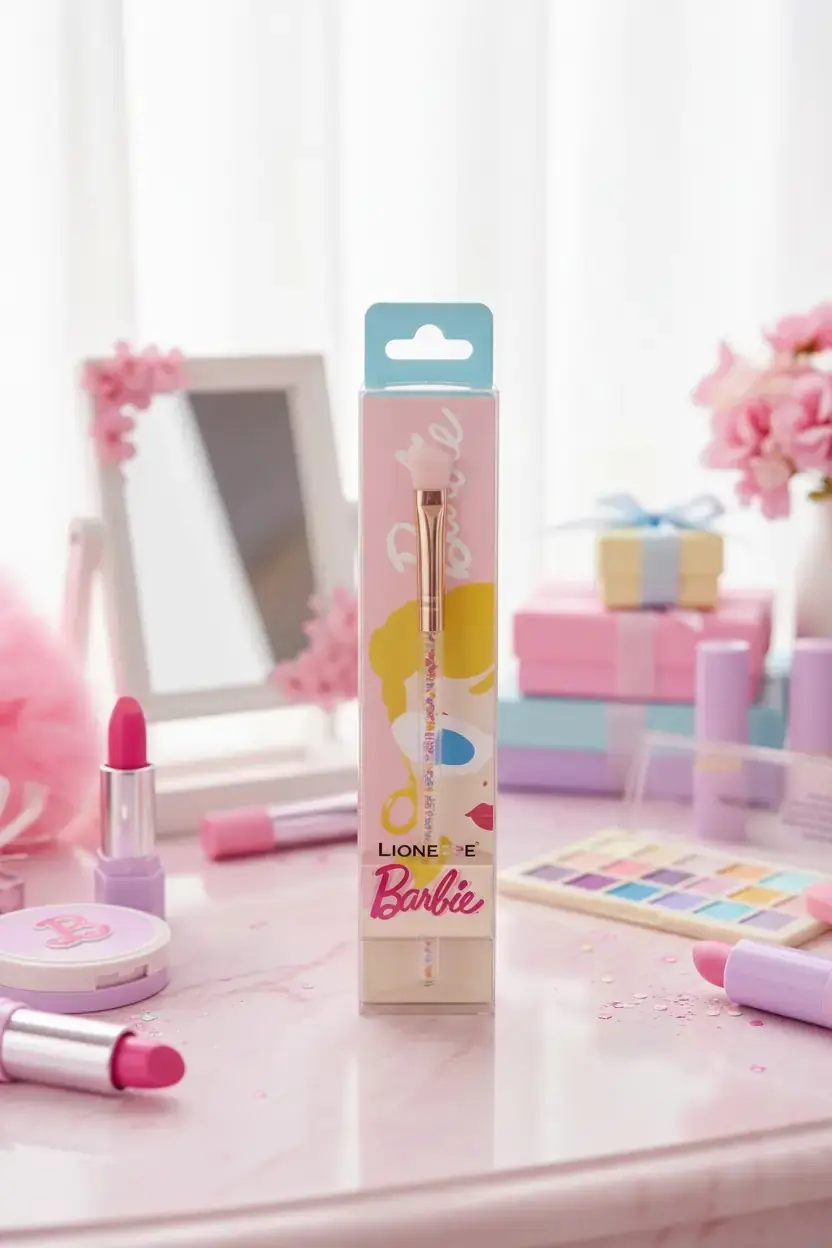 Barbie Lisanslı Açılı Far Fırçası – Profesyonel Göz Makyaj Fırçası