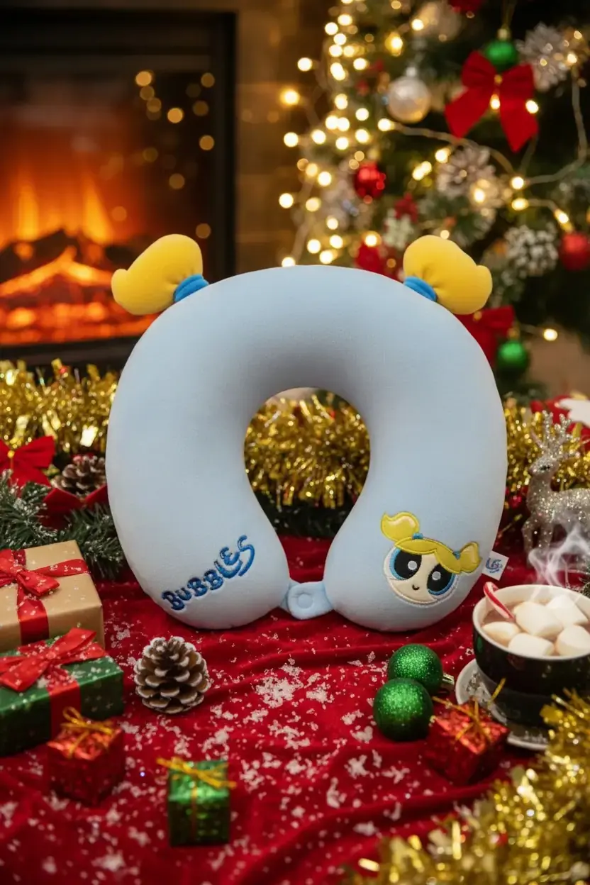 Powerpuff Girls Lisanslı Hafızalı Boyun Yastığı Bubbles – Ergonomik Tasarımlı Konforlu Seyahat Yastığı