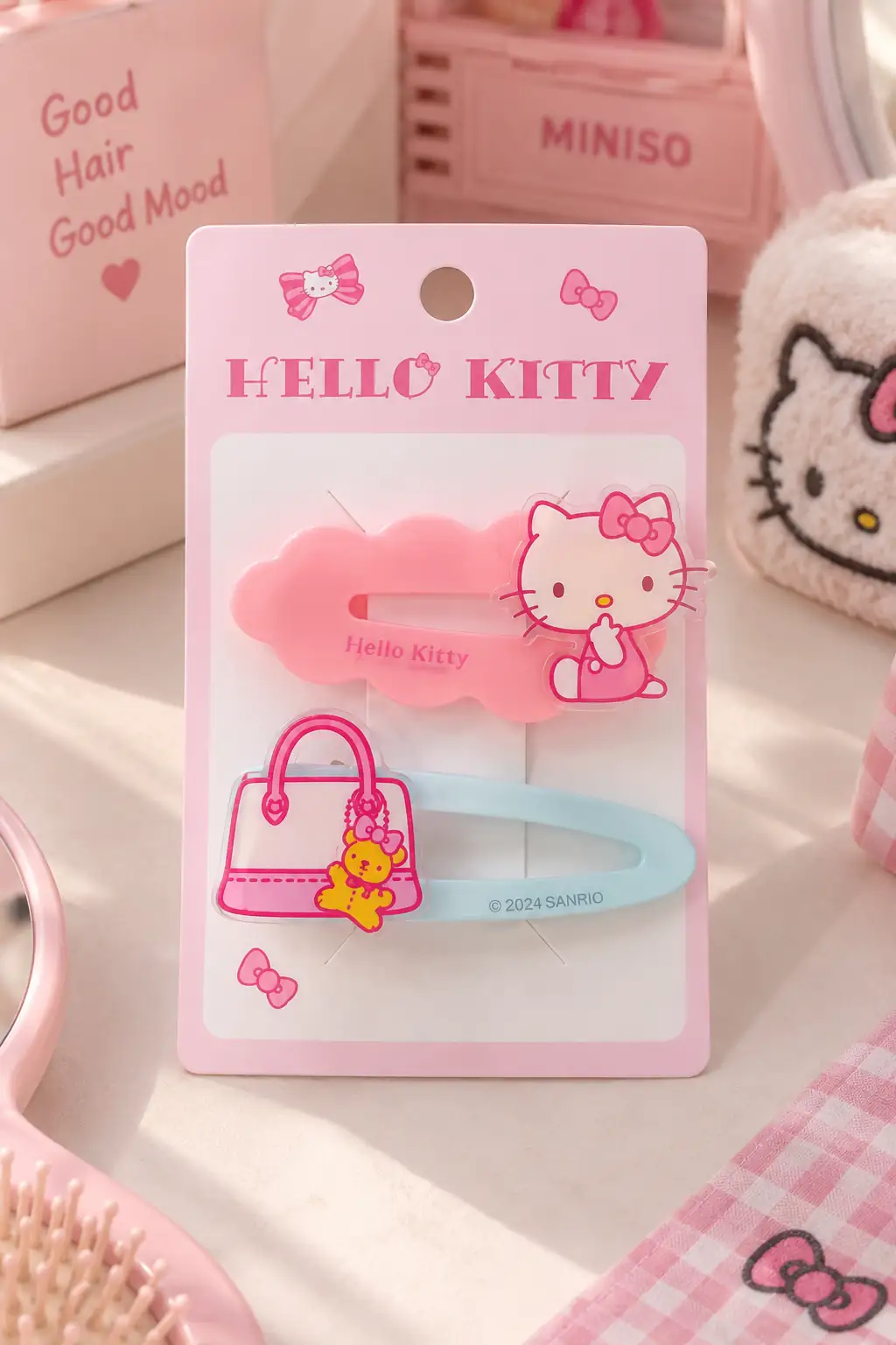 Sanrio Lisanslı Hello Kitty Figürlü Saç Klipsi 11,5 Cm – 2 Adet Sevimli Renkli Tasarım