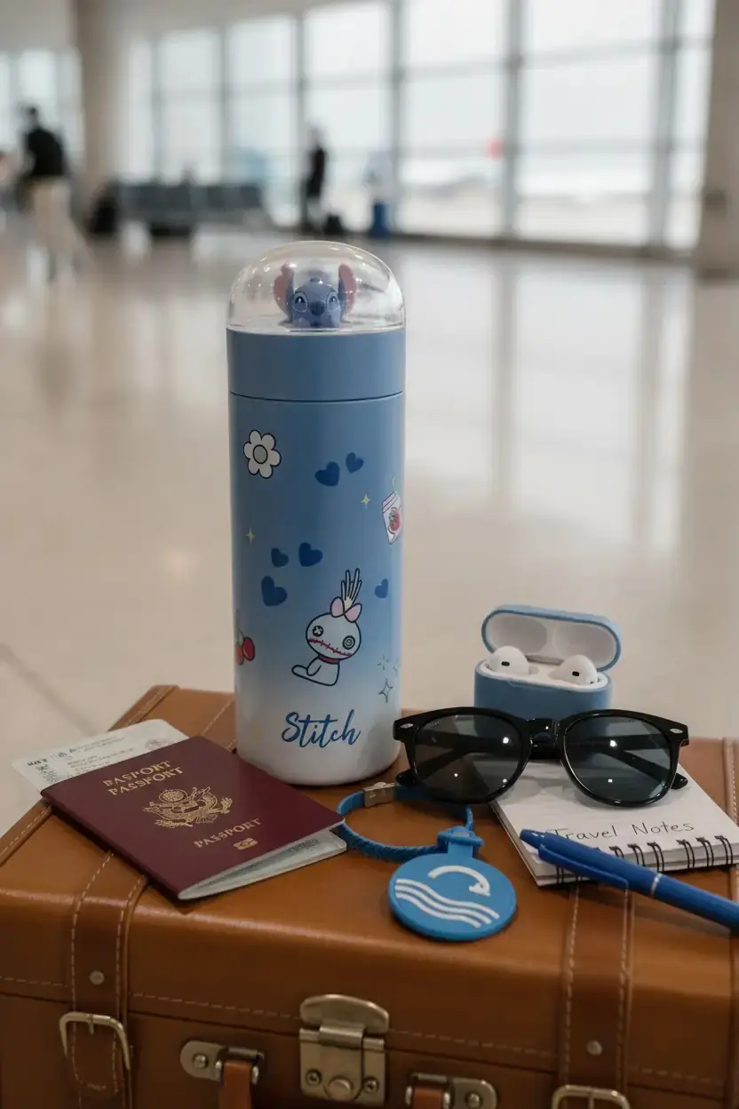 Disney Lisanslı Stitch Çelik Termos – Dekoratif Figürlü Kapak 350 ml