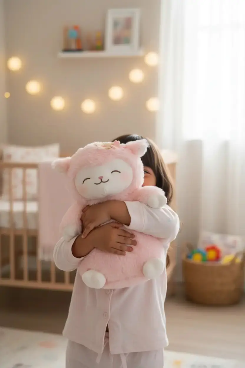 Miniso Lisanslı Kuzu Baa Serisi Pembe Peluş Oyuncak – Sakura Temalı Yumuşak ve Kabarık Kuzu 27 Cm