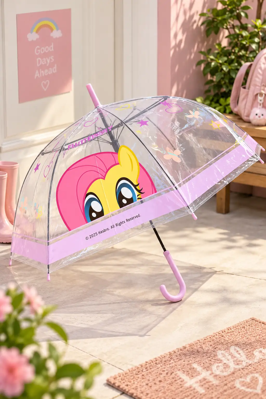 My Little Pony Lisanslı Fluttershy Şeffaf Uzun Saplı Şemsiye
