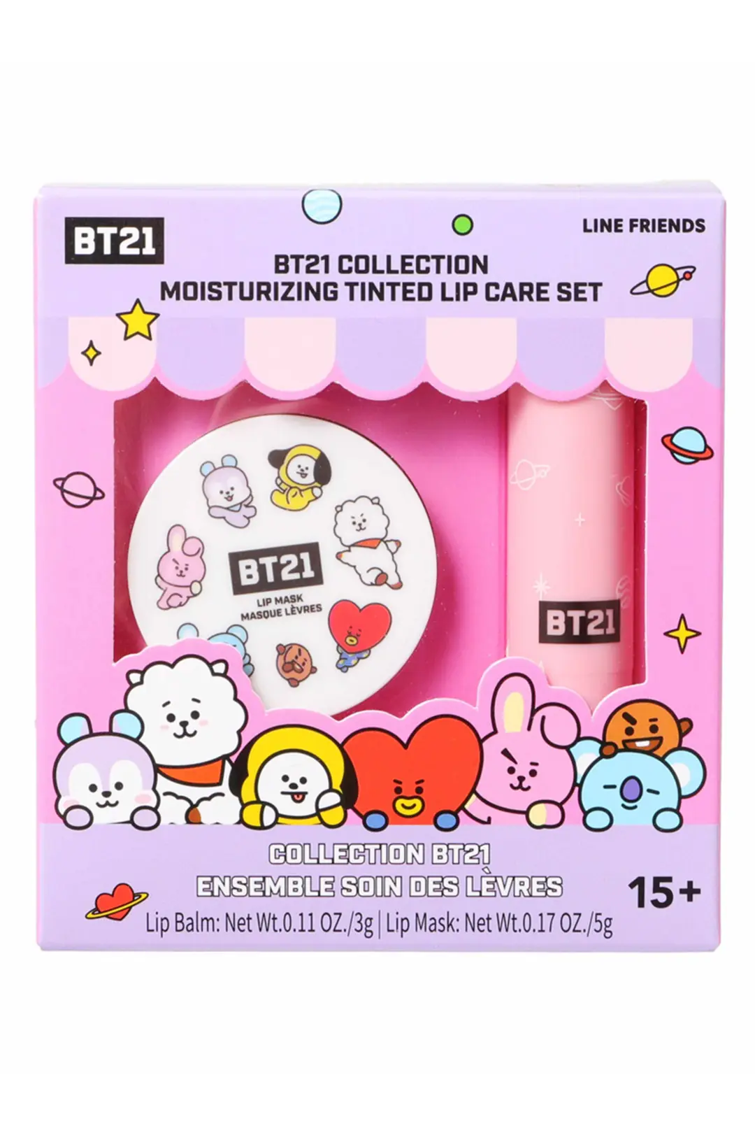 BT21 Lisanslı Dudak Bakım Seti – Dudak Balmı ve Dudak Maskesi 2'li Bakım