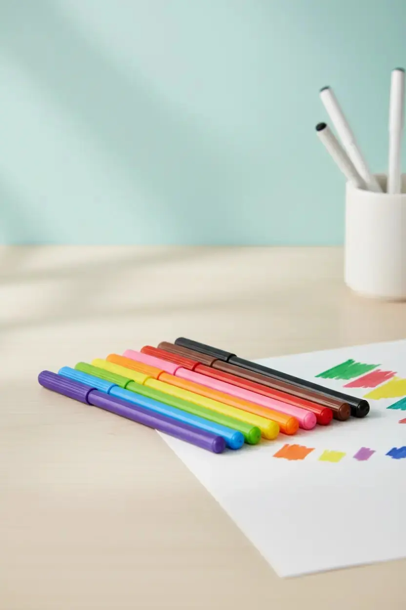 Bu-Bu Keçeli Kalem Seti 12 Renk – Canlı ve Pürüzsüz Çizim Deneyimi (14 Cm)