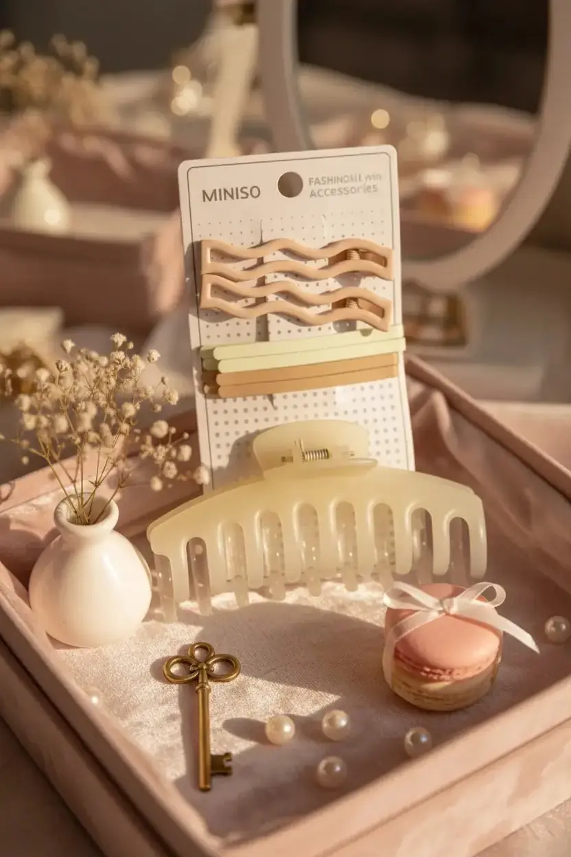 Miniso Lisanslı Gradyan Renkli Saç Tokası Seti Modern Tasarım (7 Adet)